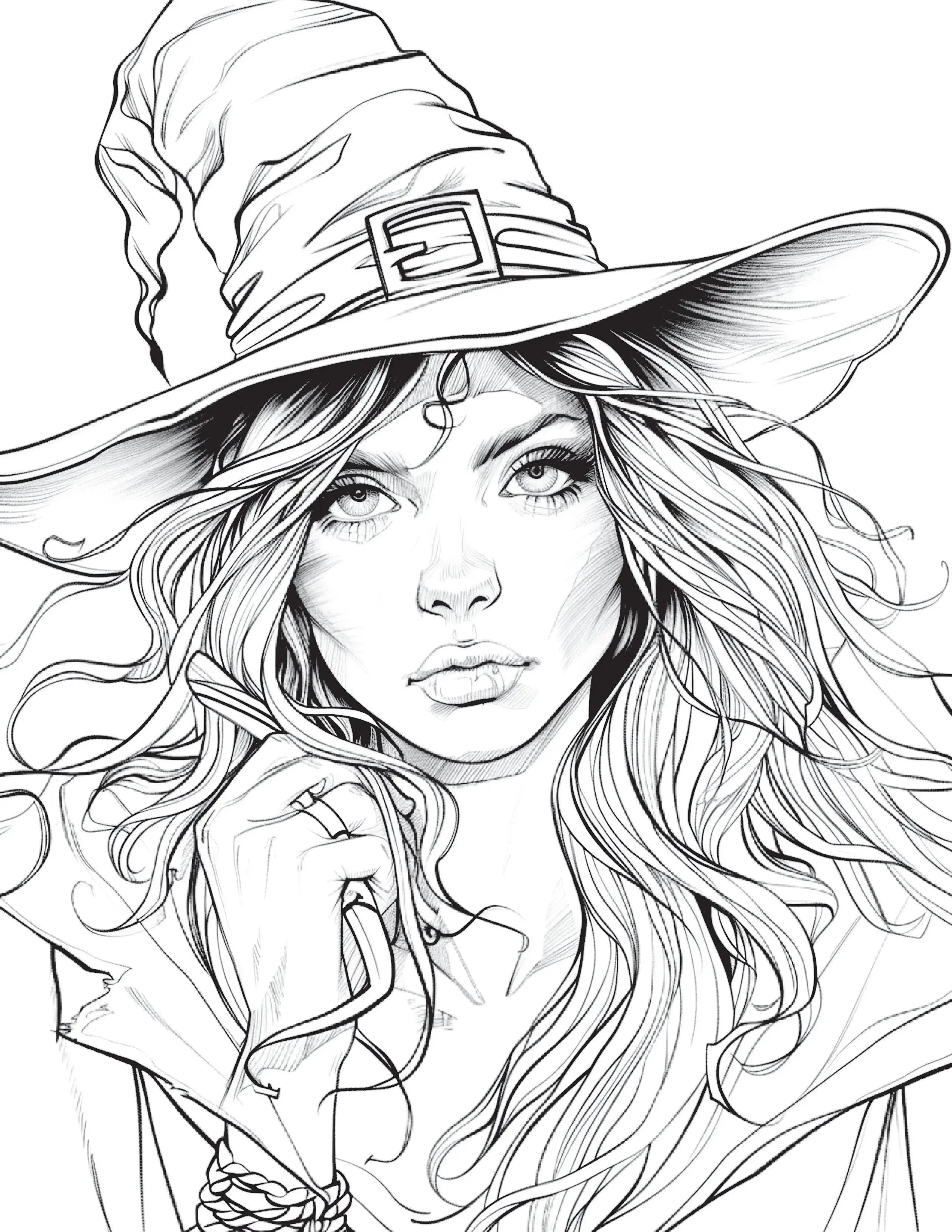 100 Witch Coloring Pages 1 - Robs Books