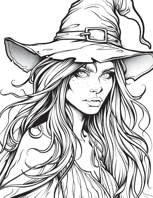100 Witch Coloring Pages 1 - Robs Books