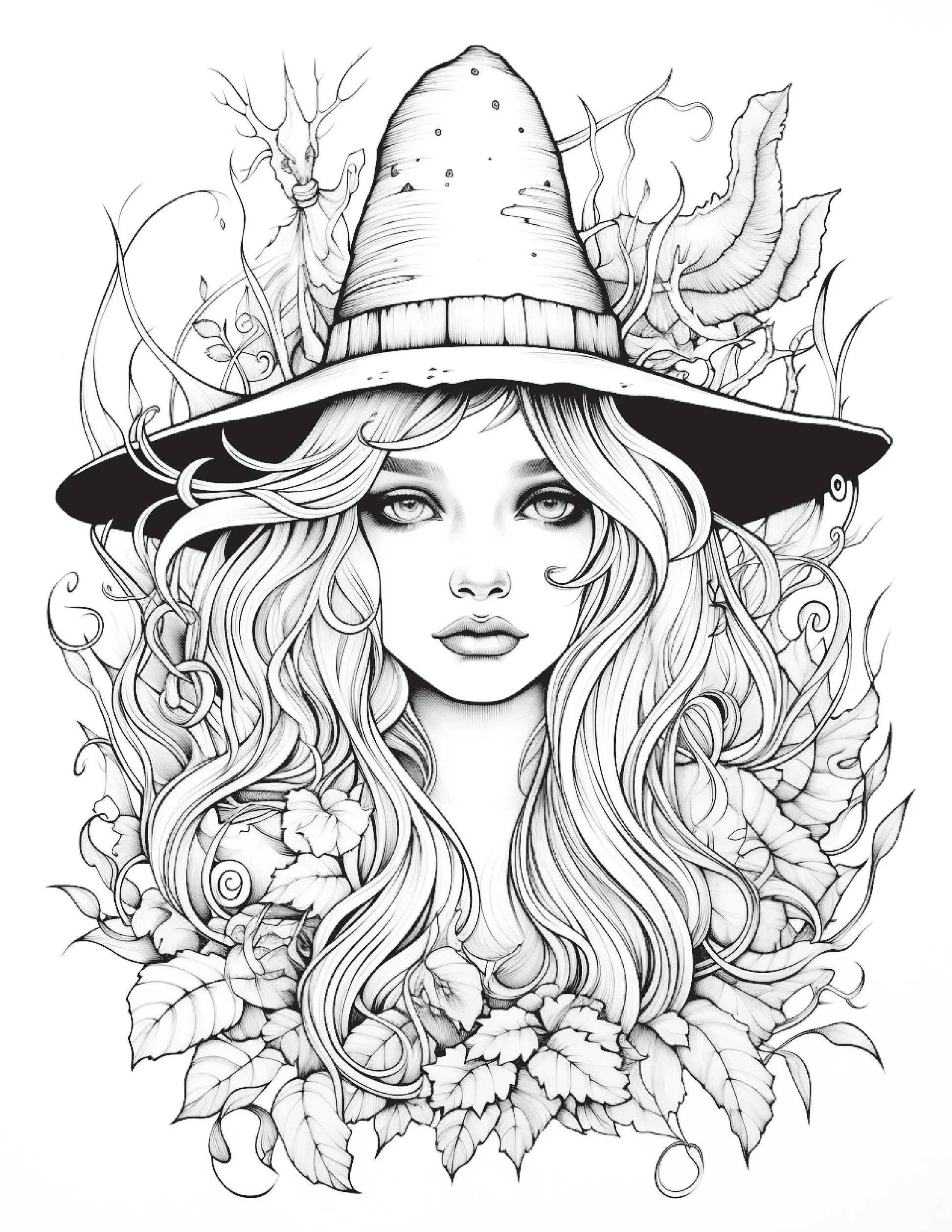 100 Witch Coloring Pages 1-Robs Books