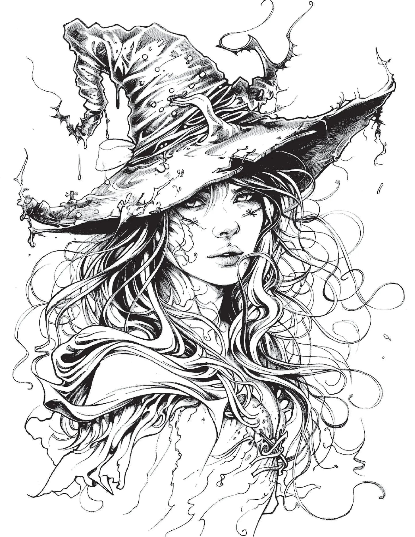 100 Witch Coloring Pages 1-Robs Books