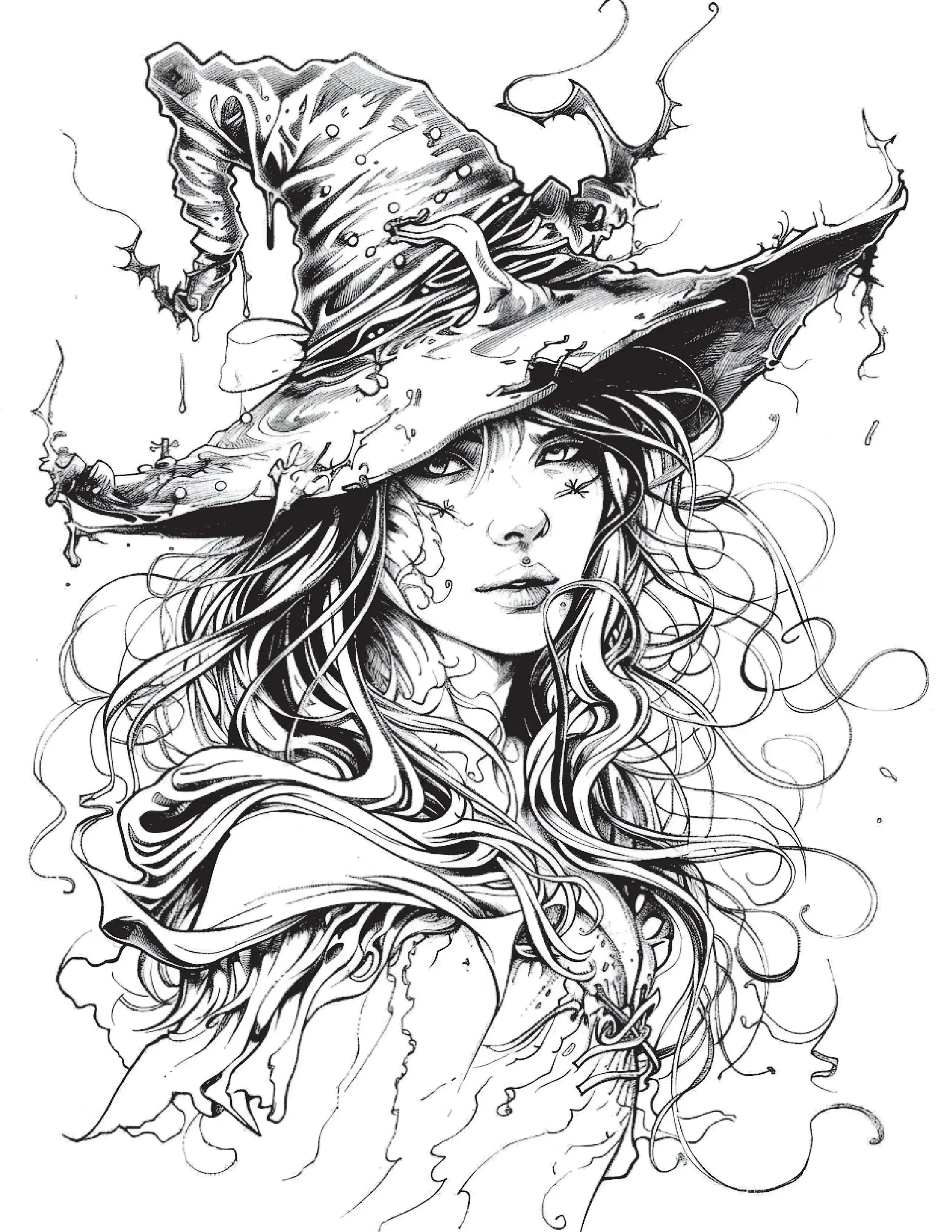 100 Witch Coloring Pages 1-Robs Books