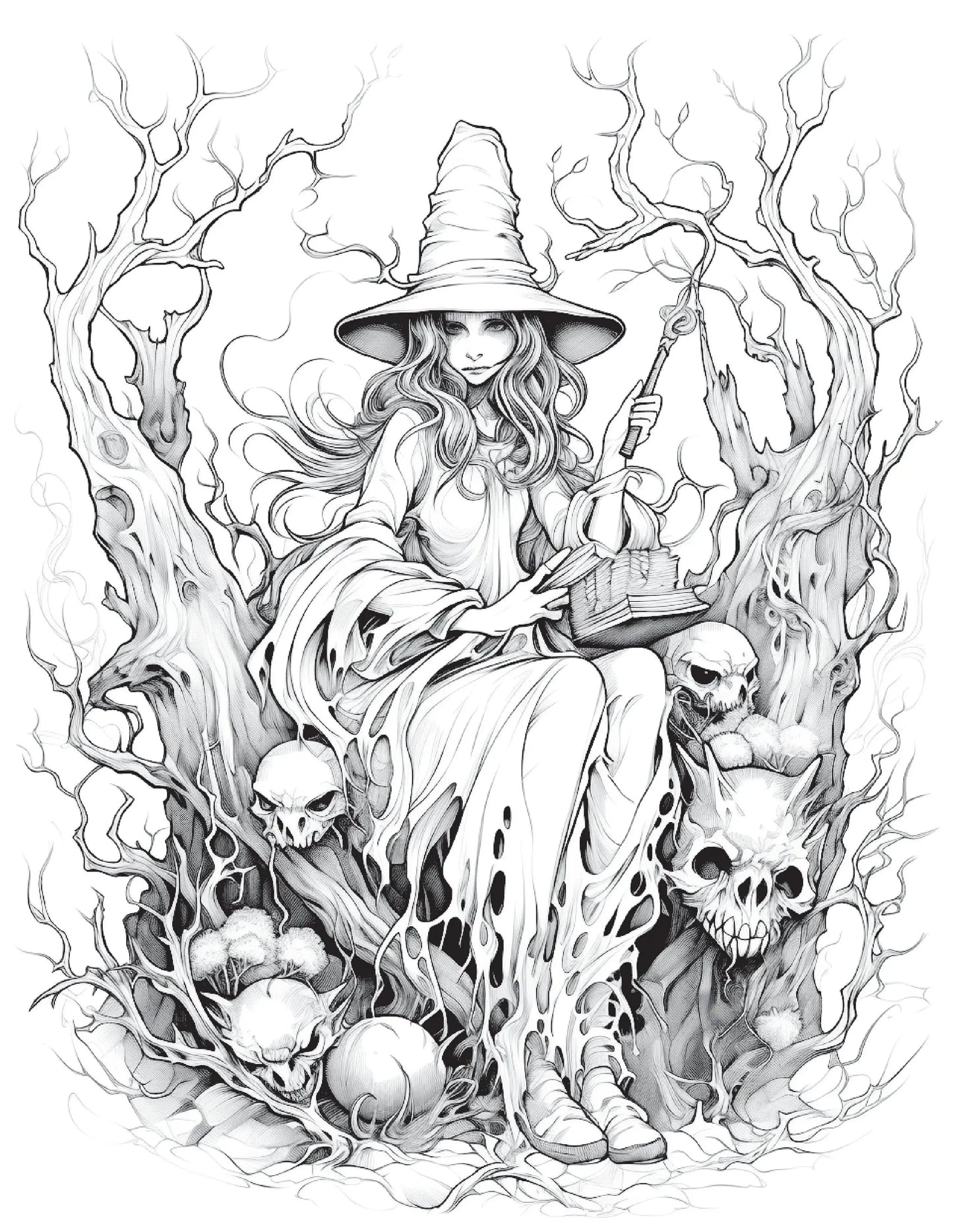 100 Witch Coloring Pages 1-Robs Books