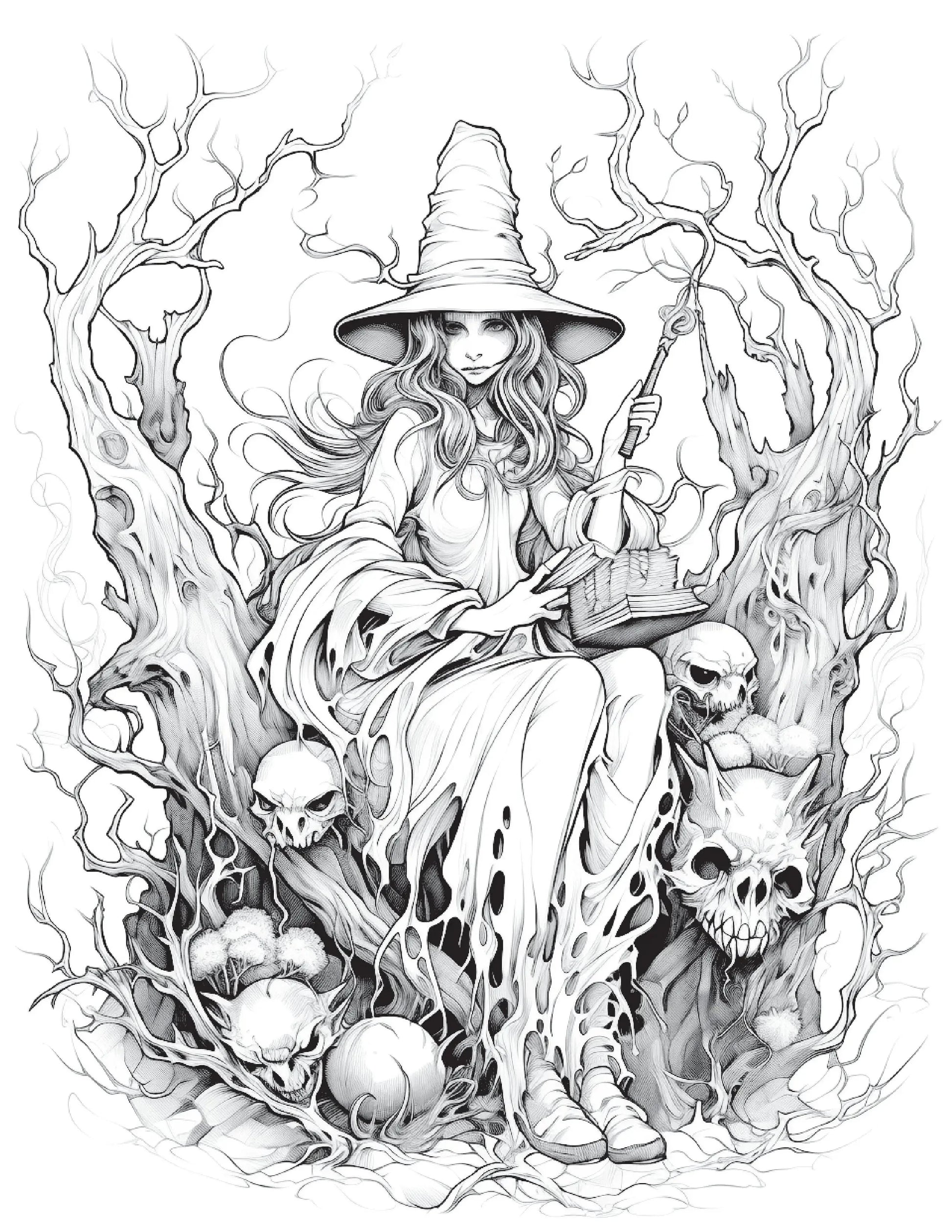 100 Witch Coloring Pages 1-Robs Books