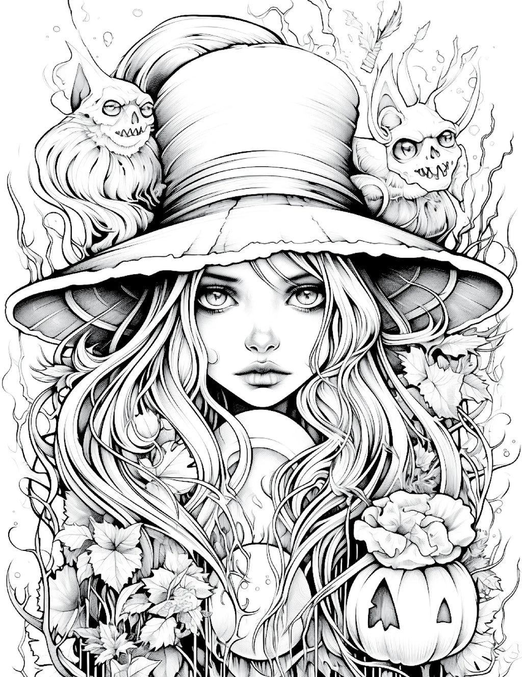 100 Witch Coloring Pages 2 - Robs Books