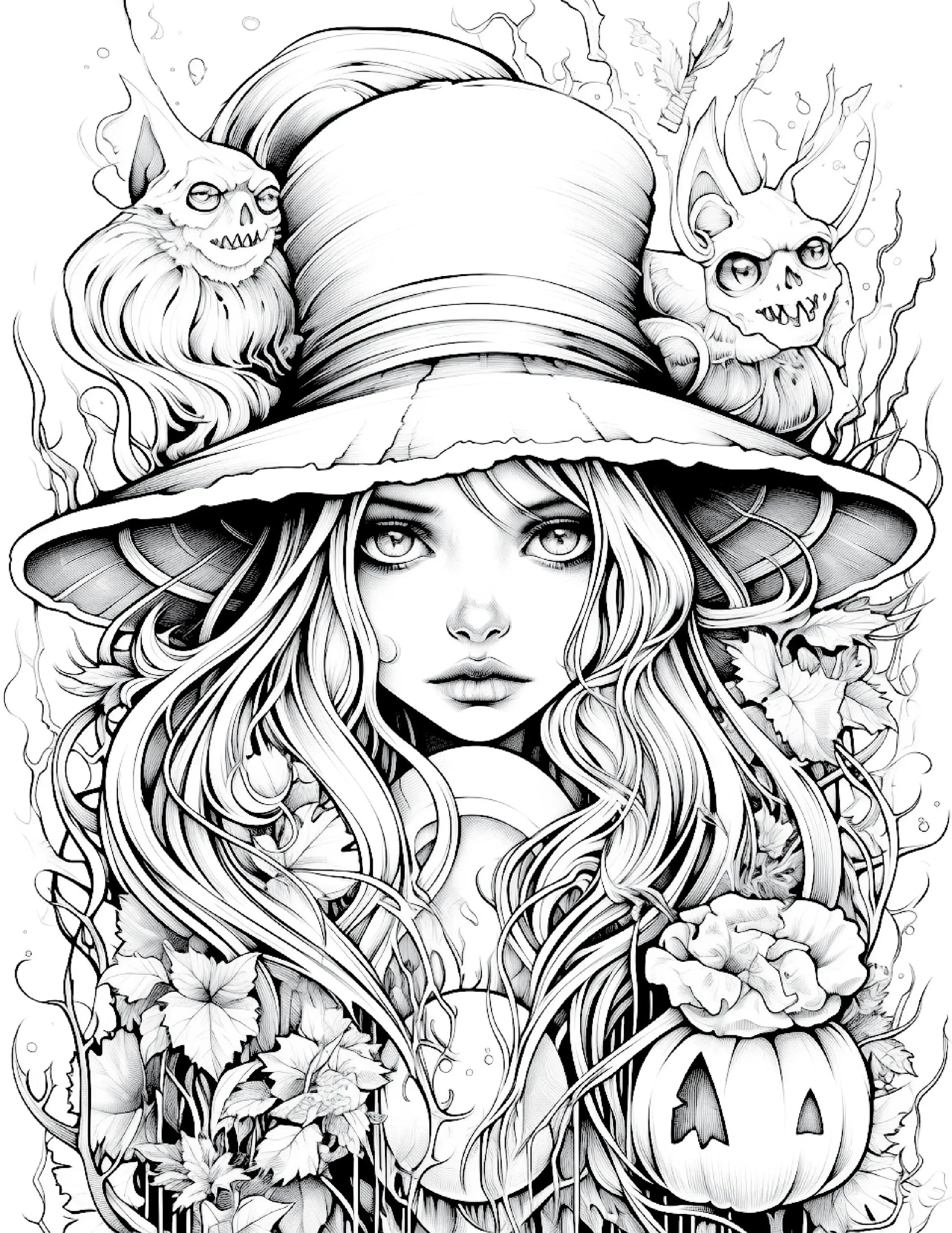 100 Witch Coloring Pages 2-Robs Books