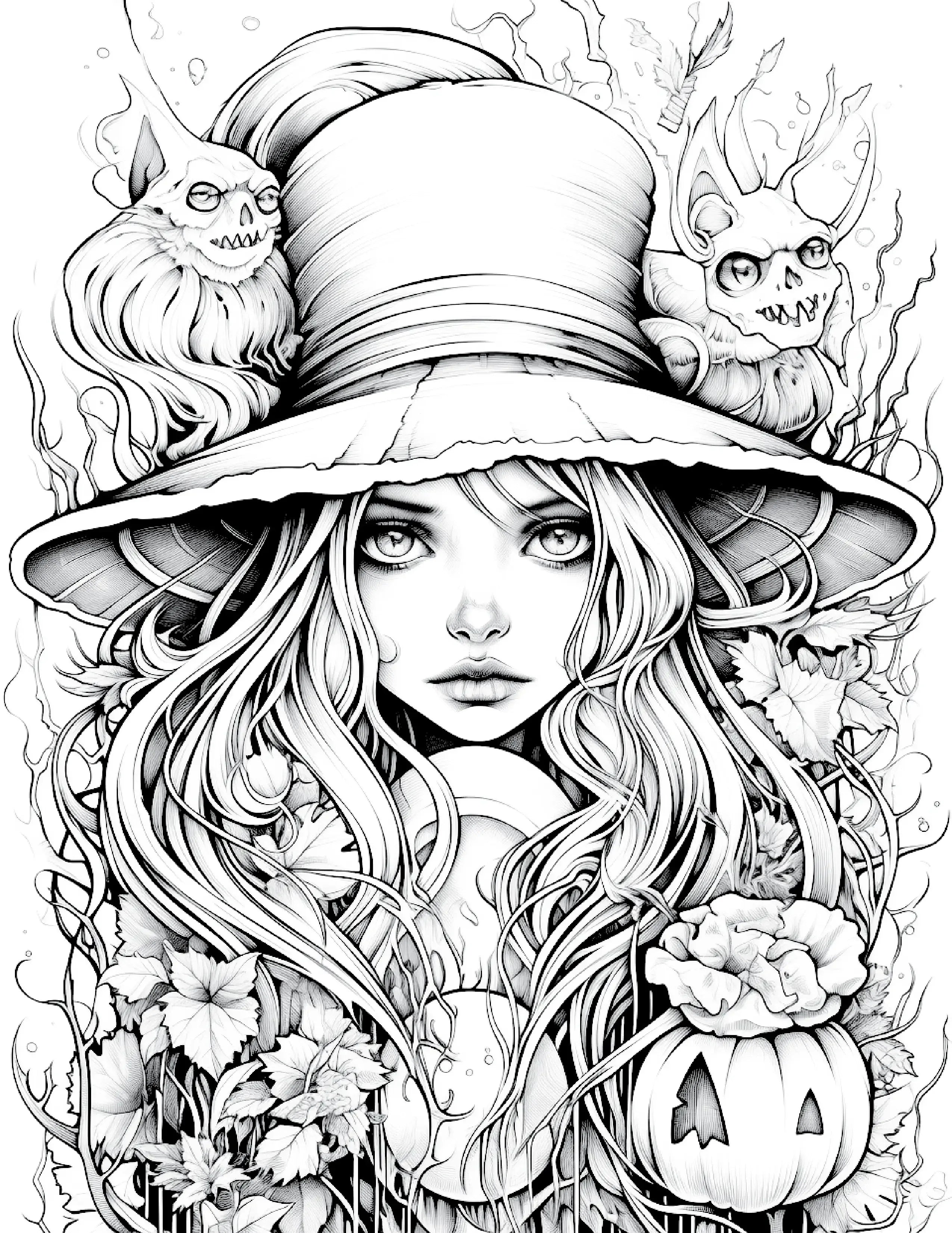 100 Witch Coloring Pages 2 - Robs Books