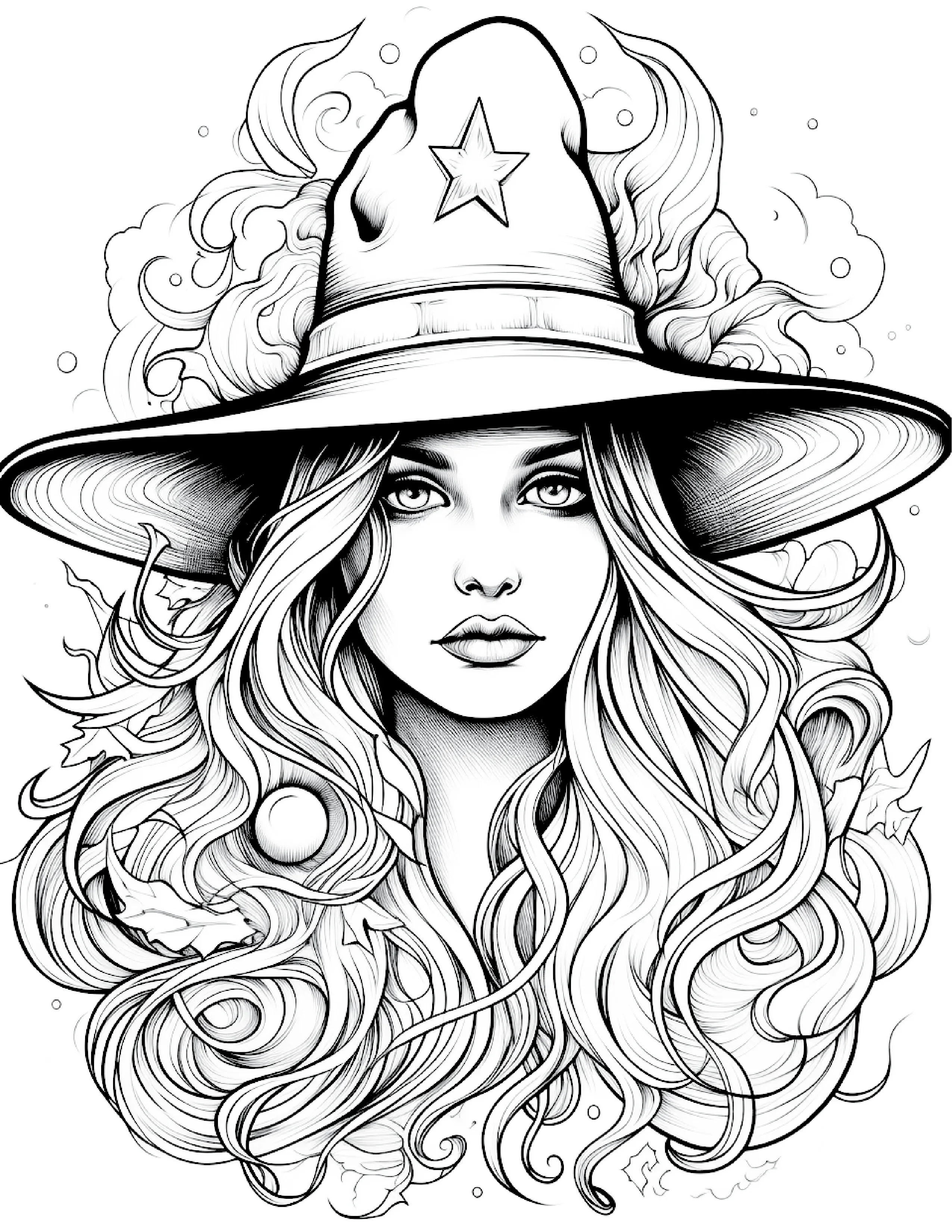 100 Witch Coloring Pages 2 - Robs Books