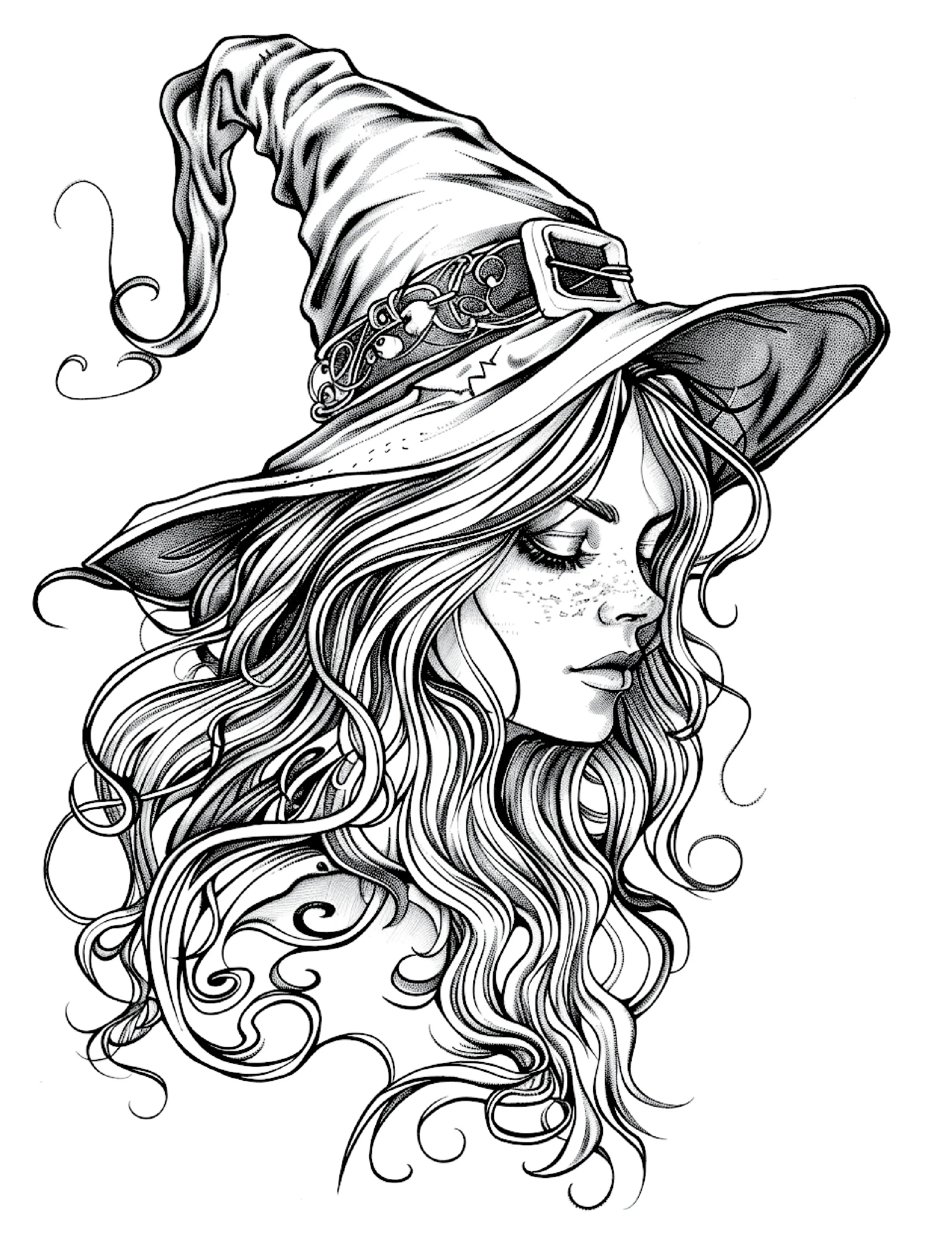 100 Witch Coloring Pages 2 - Robs Books