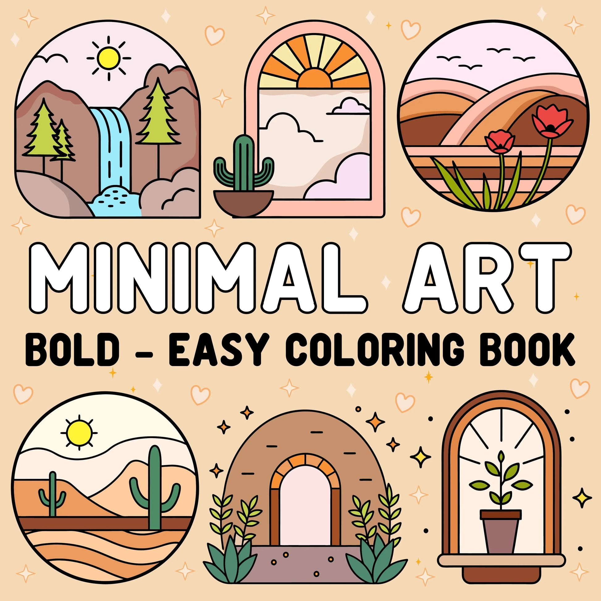 Minimal Art Bold and Easy Coloring Book-Robs Books