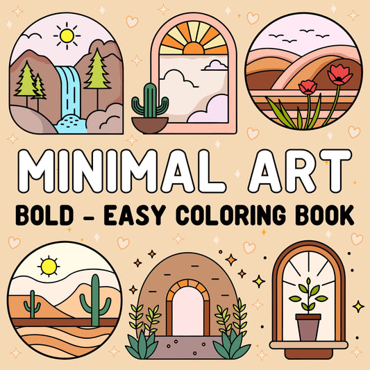 Minimal Art Bold and Easy Coloring Book-Robs Books