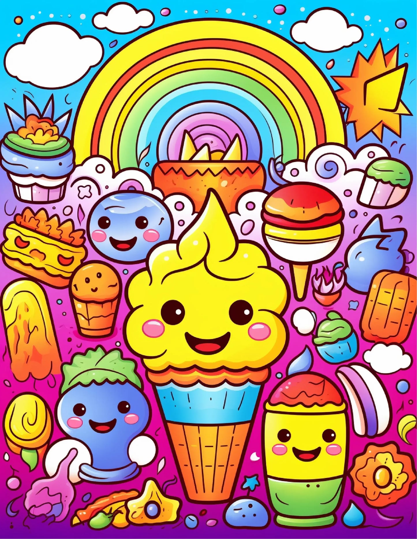 Cute Kawaii Summer Coloring Pages For Kids 1-Robs Books
