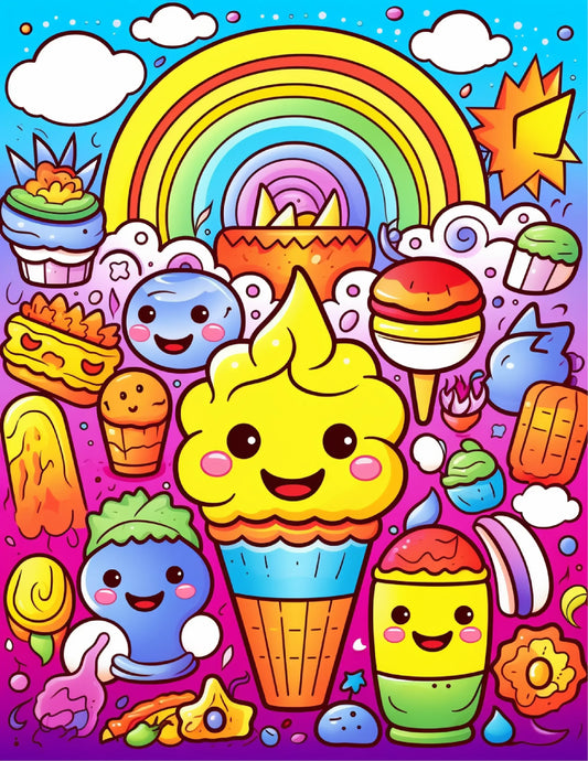 Cute Kawaii Summer Coloring Pages For Kids 1-Robs Books