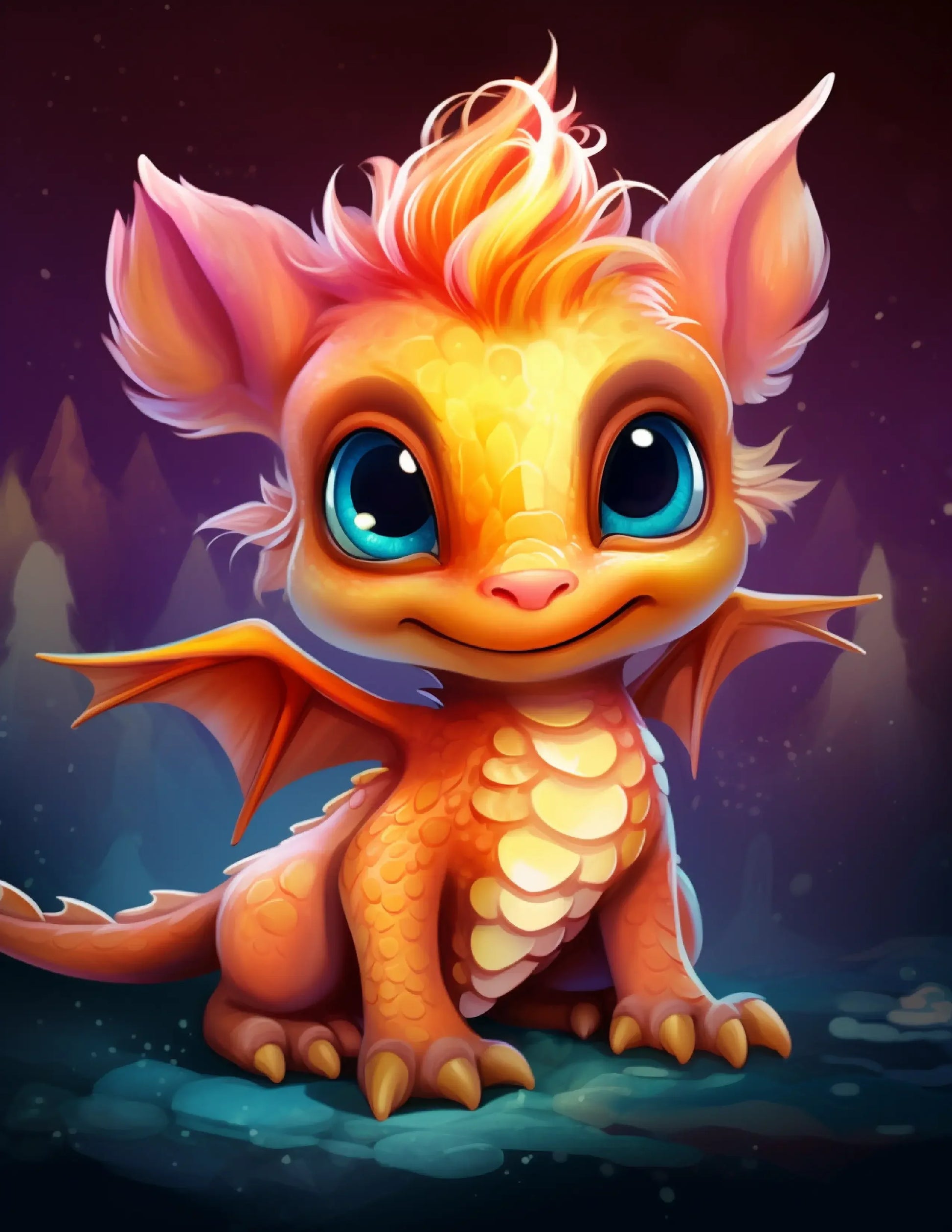 Cute Baby Dragon Coloring Pages For Kids 2-Robs Books