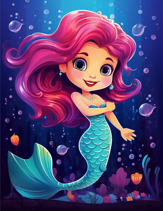 Cute Mermaid Coloring Pages For Kids-Robs Books