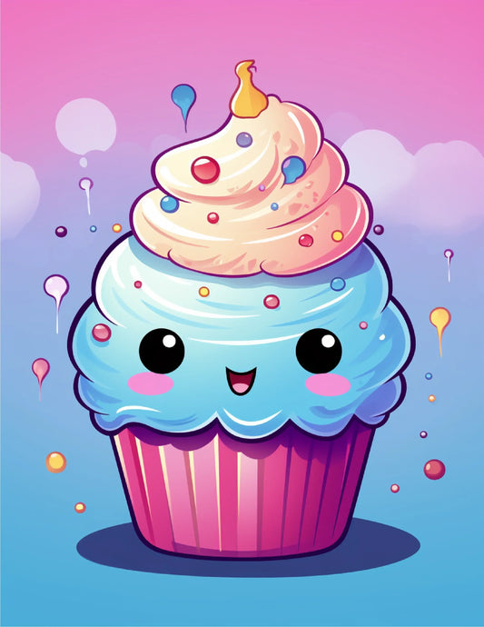 Cute Kawaii Cupcake Coloring Pages For Kids 3-Robs Books