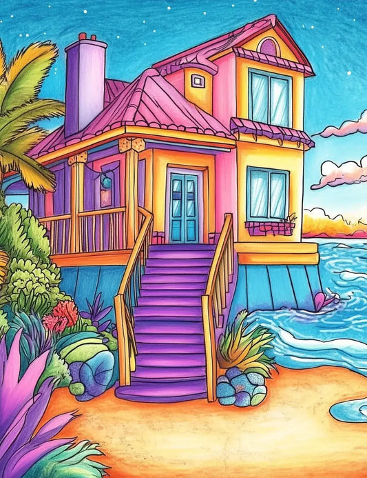 100 Ocean Cottage Coloring Pages 2-Robs Books