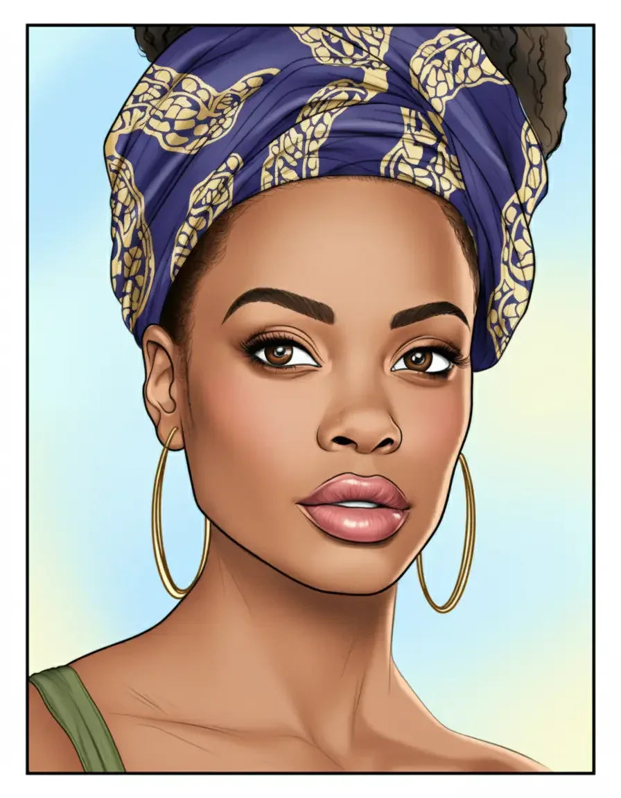 African Black Woman Coloring Book 62 Pages-Robs Books