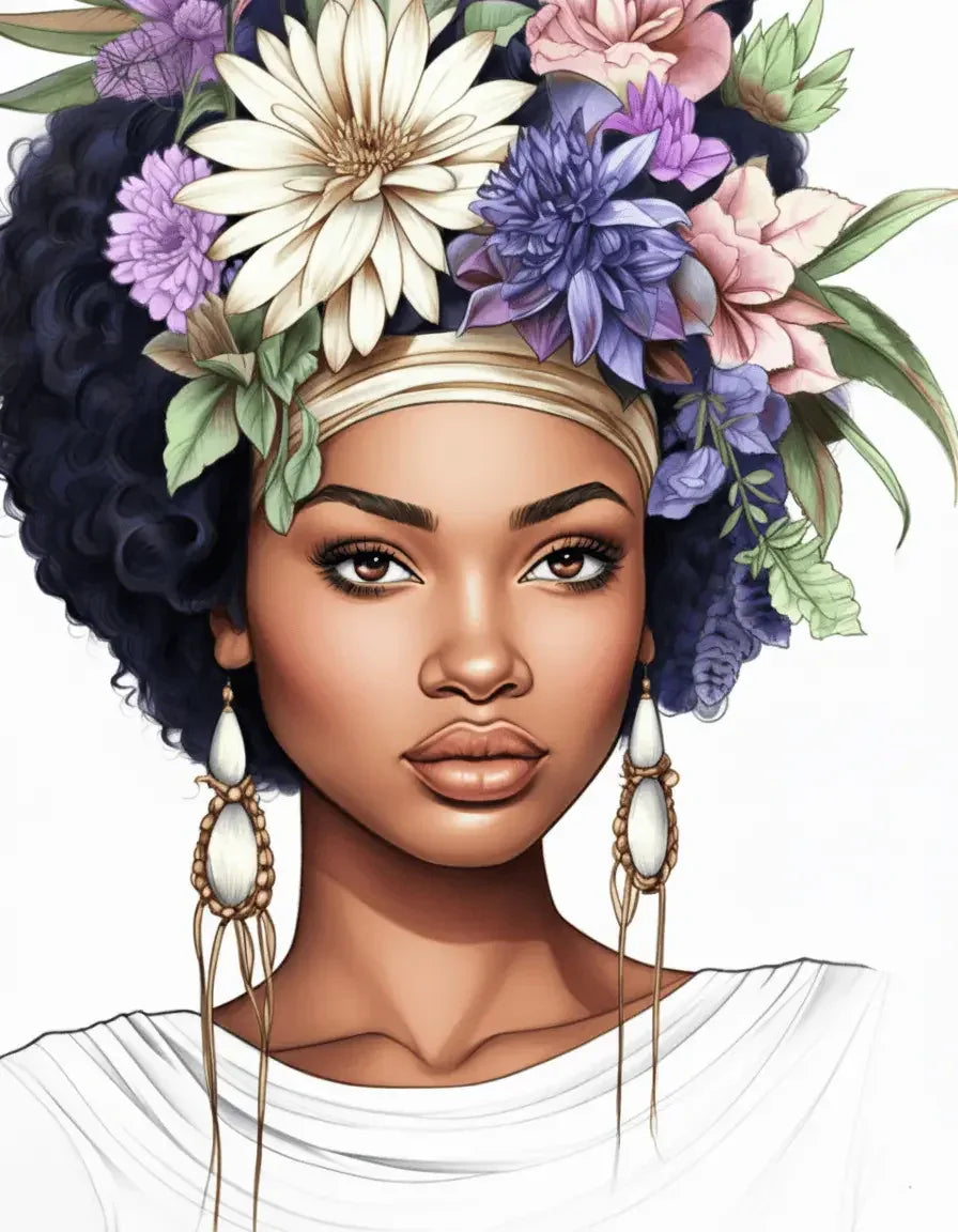 African Black Woman Coloring Pages for Adults 0-Robs Books