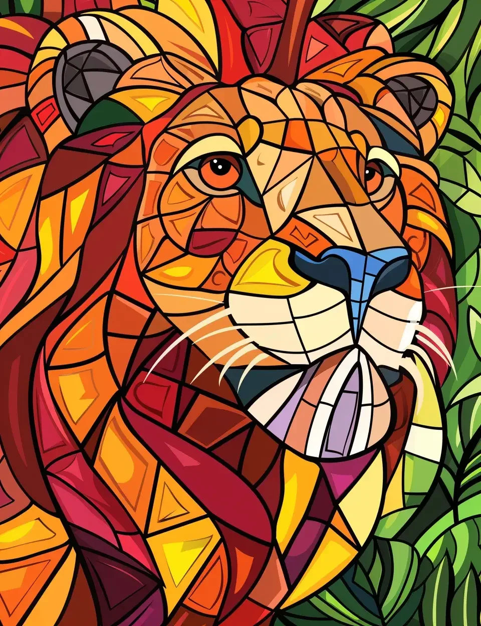 110 Animals Stained Glass Coloring Pages-Robs Books