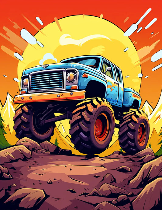 120 Monster truck Coloring Pages For Kids Volume - 1-Robs Books