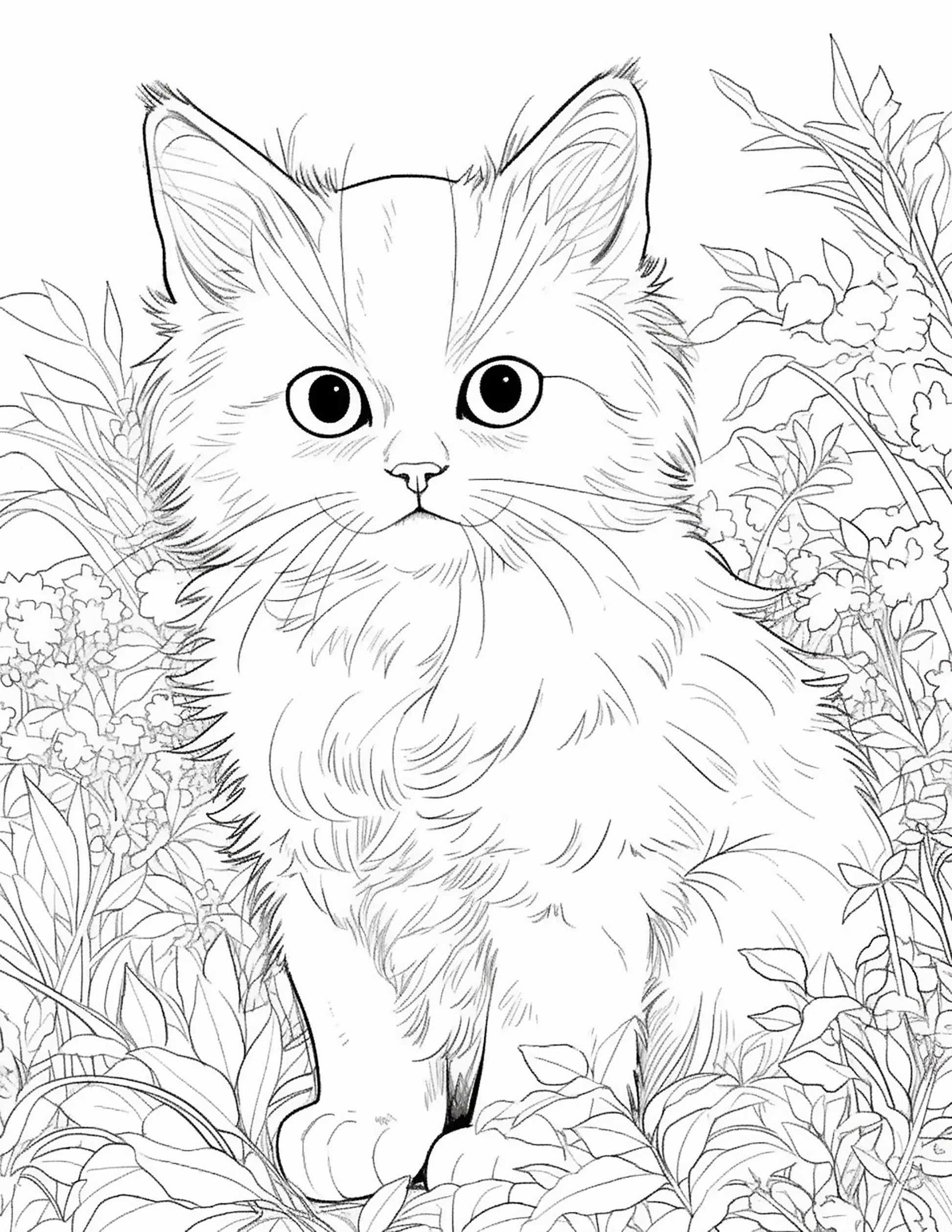 100 Realistic Cat Coloring Pages-Robs Books