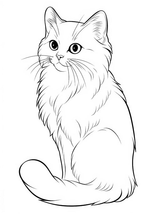 100 Realistic Cat Coloring Pages-Robs Books