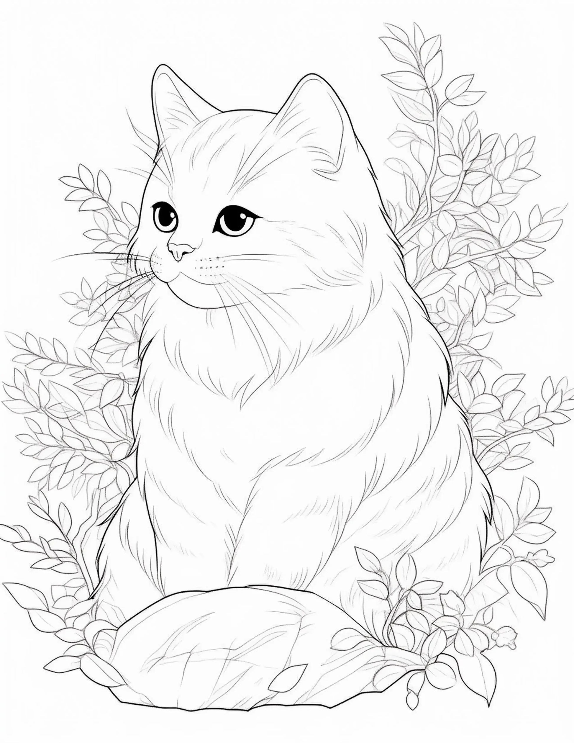 100 Realistic Cat Coloring Pages-Robs Books