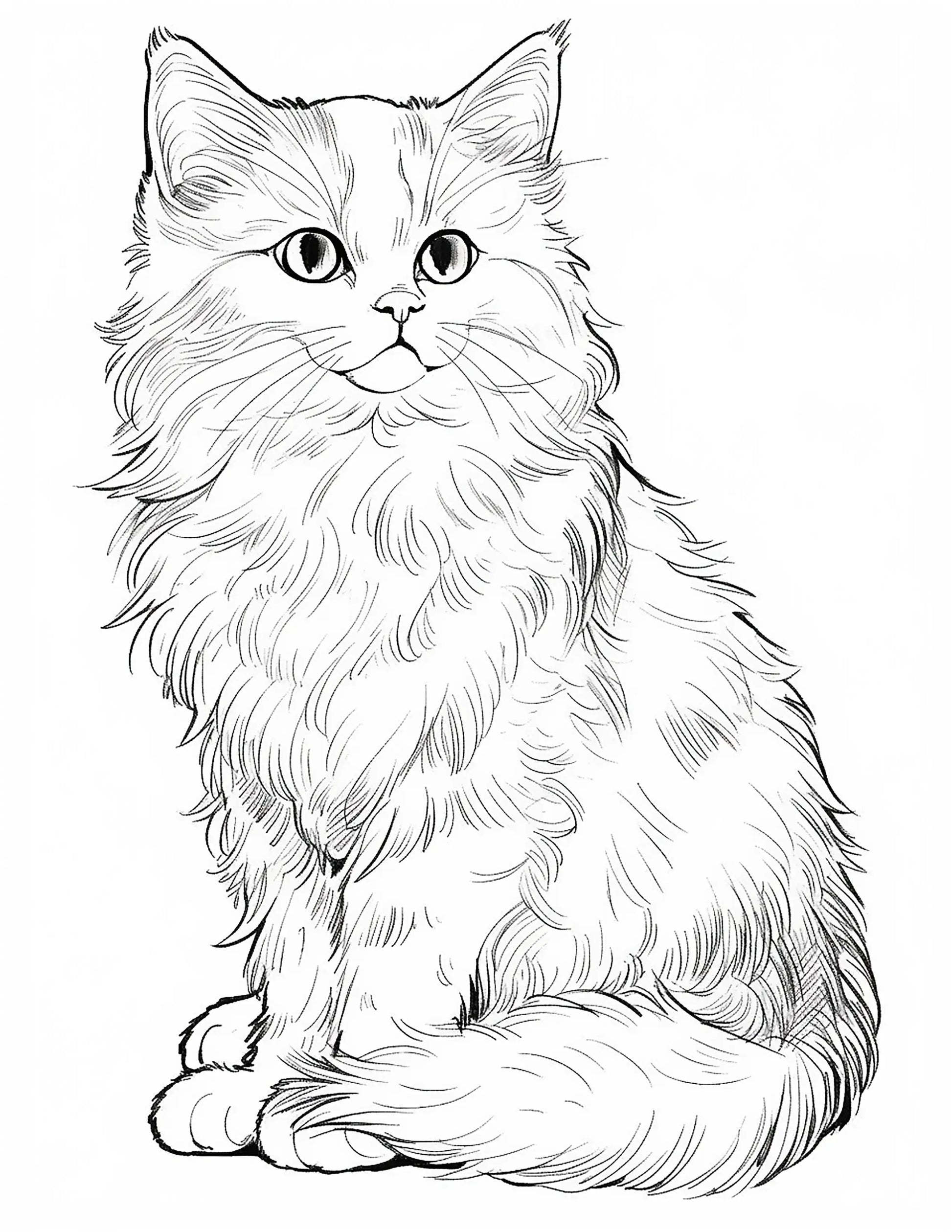 100 Realistic Cat Coloring Pages-Robs Books
