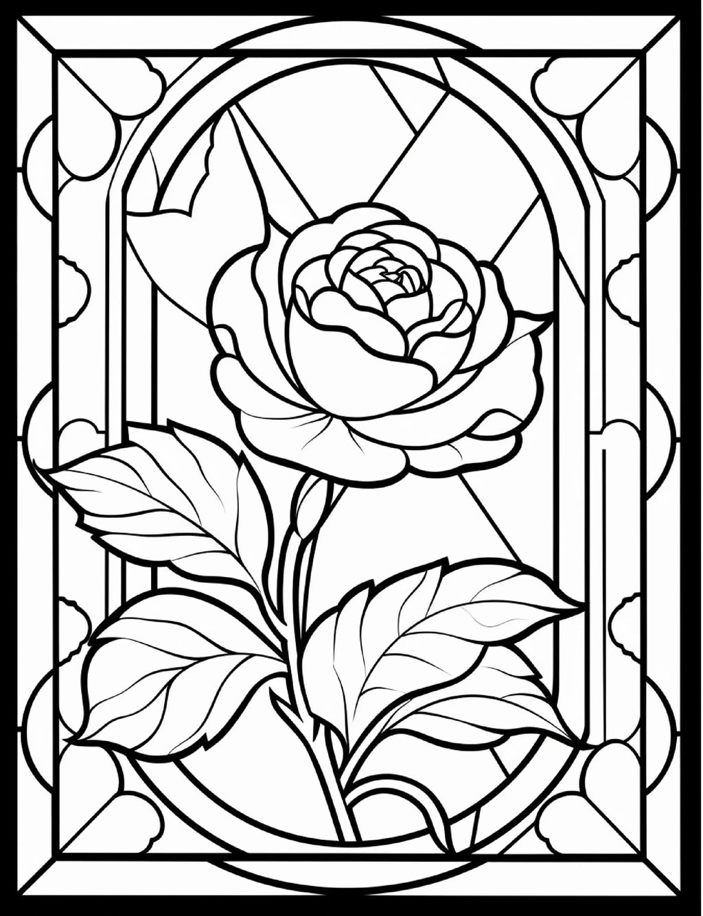 300 Floral Stained Glass Coloring Pages - Robs Books