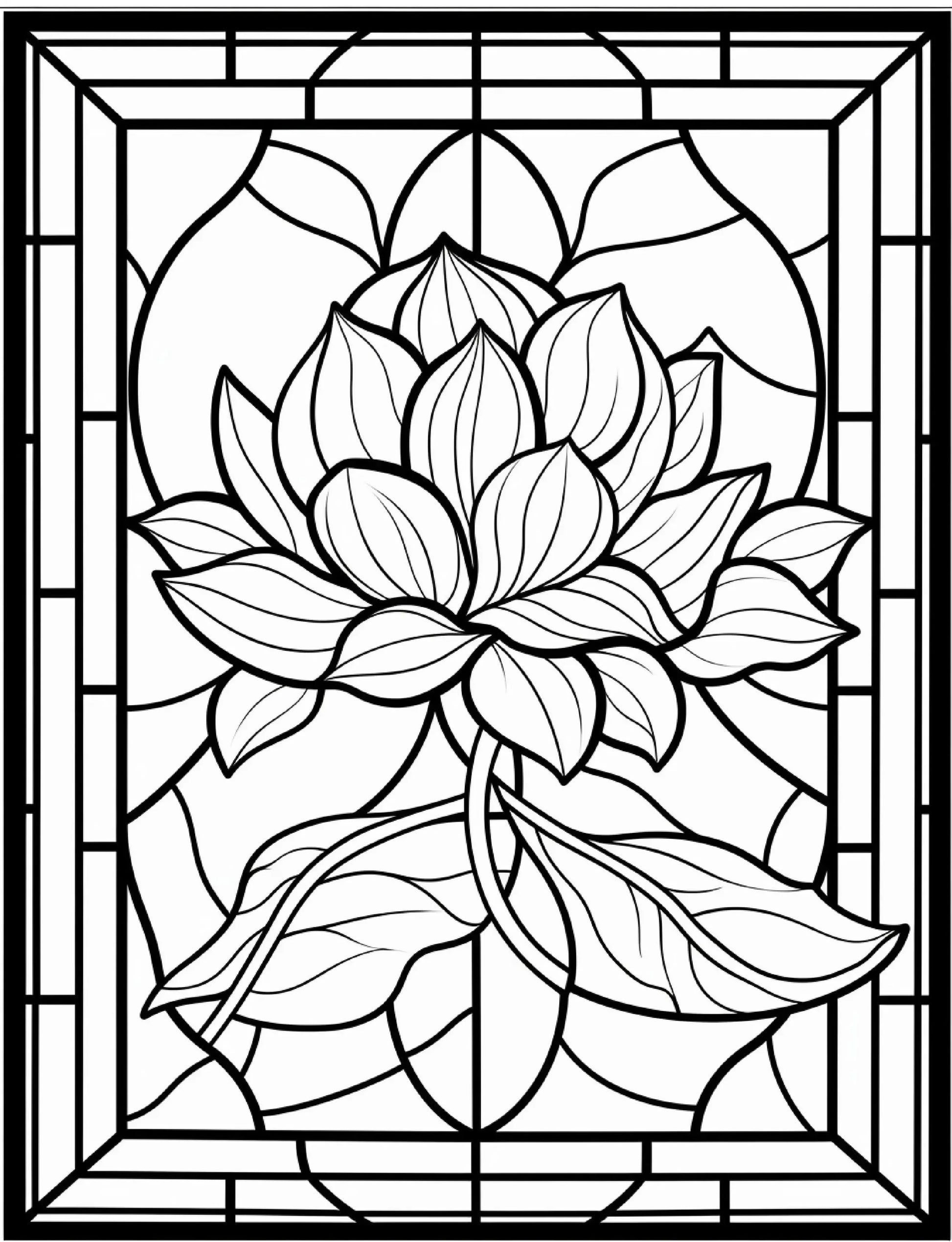300 Floral Stained Glass Coloring Pages-Robs Books