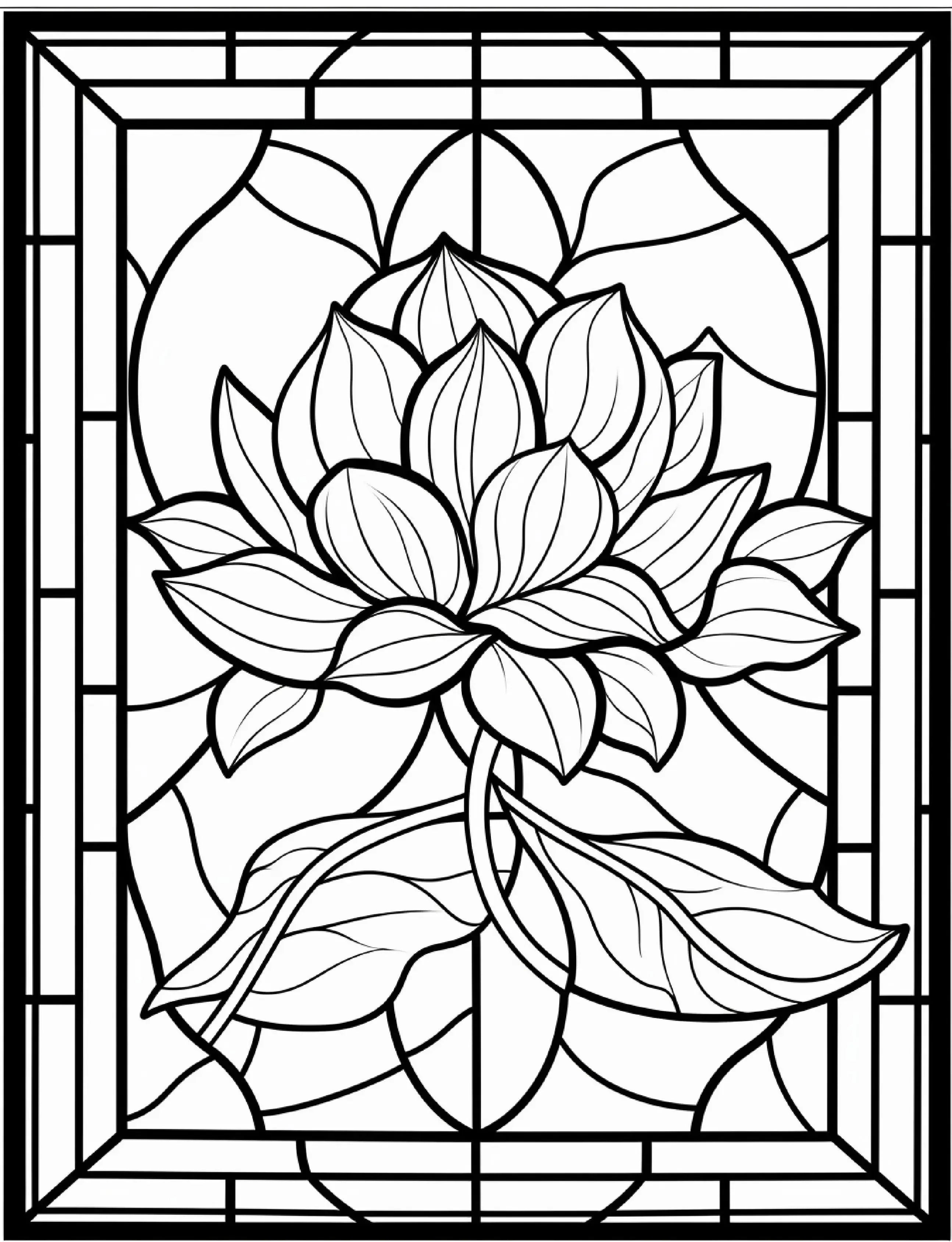 300 Floral Stained Glass Coloring Pages - Robs Books