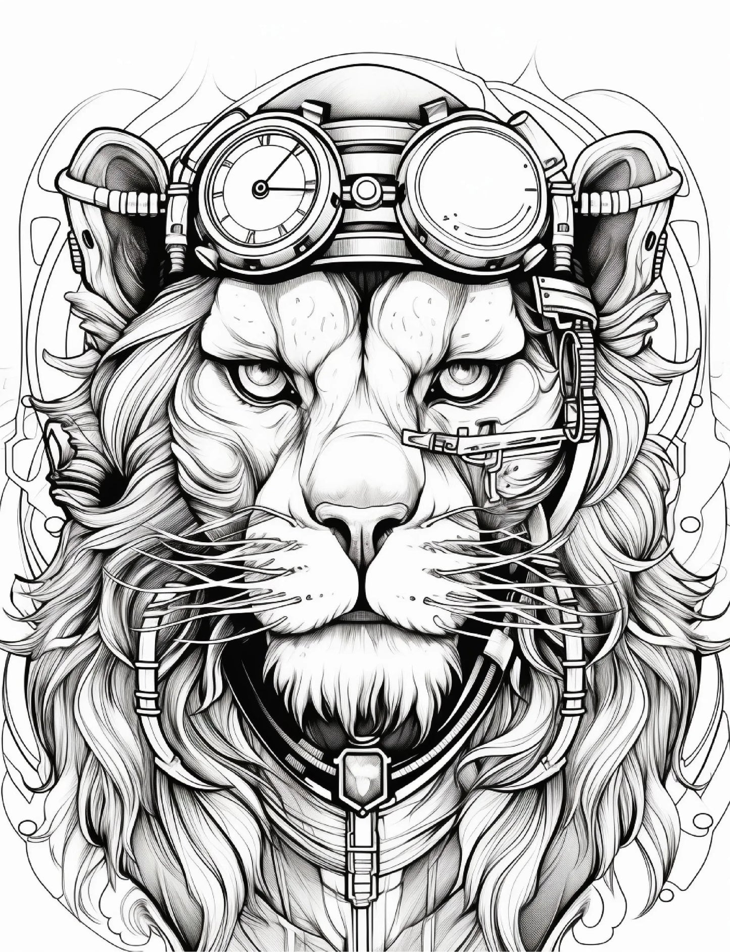 200 Steampunk Animals Coloring Pages-Robs Books