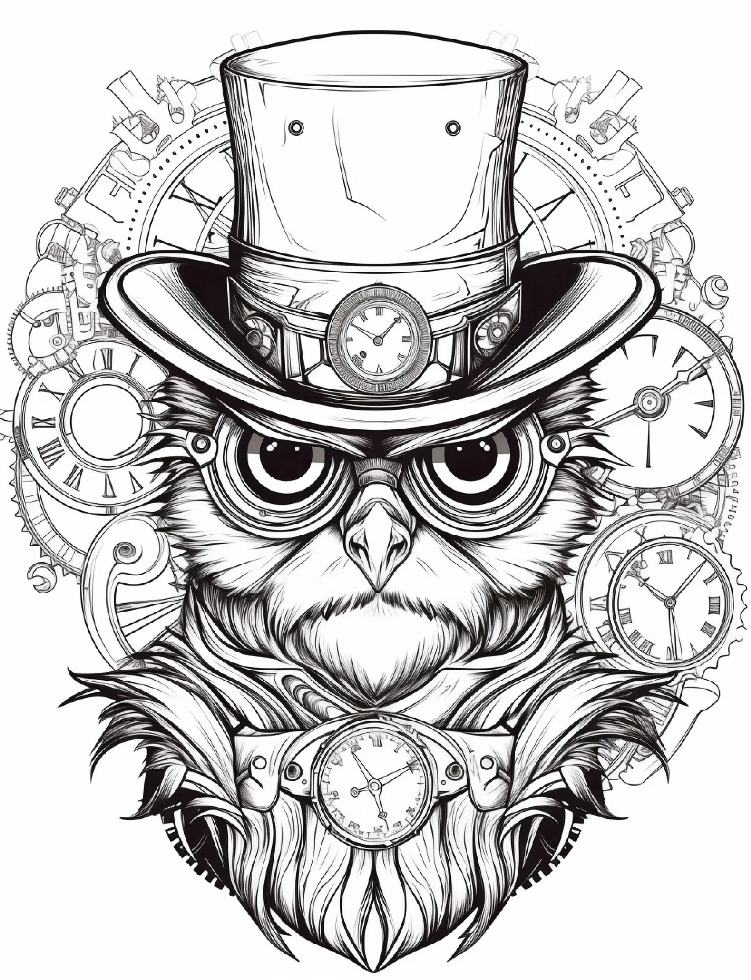 200 Steampunk Animals Coloring Pages - Robs Books