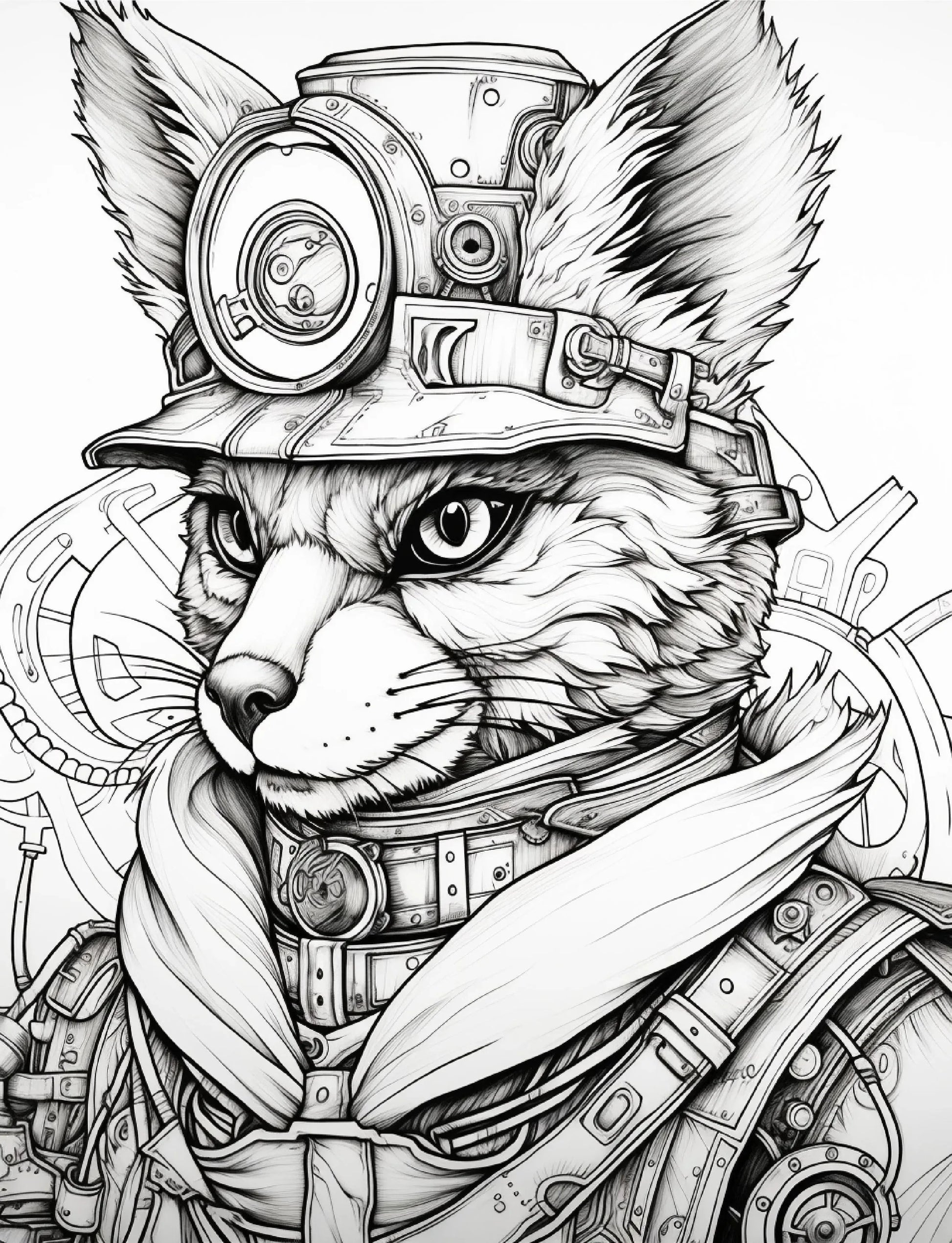 200 Steampunk Animals Coloring Pages-Robs Books