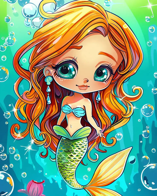 200 Mermaid Chibi Girls Coloring Pages for Adults-Robs Books